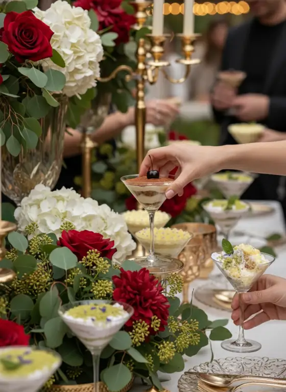 Cuptinis enjoyed at luxury event tables